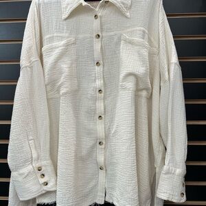 We The Free Free People women’s Cream Button-Up Shirt
